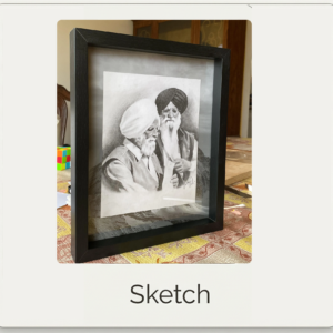 Pencil sketch portrait of Punjabi man celebrating Punjabi culture and heritage