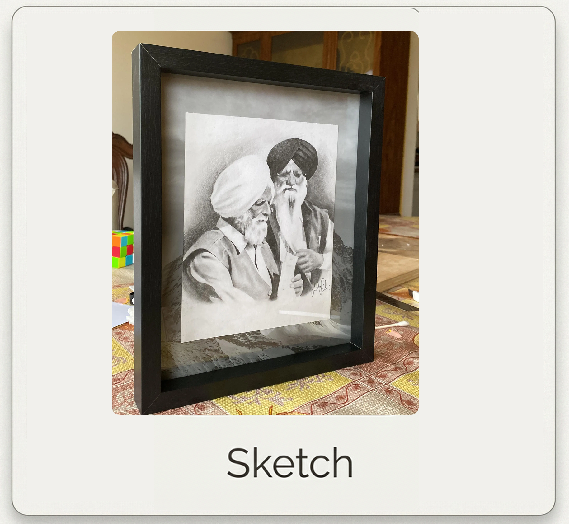 Pencil sketch portrait of Punjabi man celebrating Punjabi culture and heritage